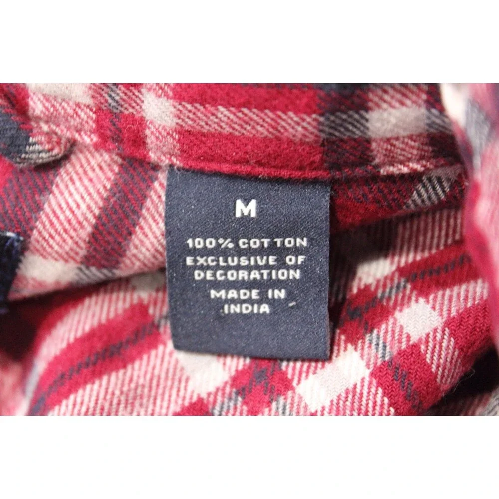 Chaps Men Performance Flannel Shirt Size Medium  Plaid  Button Down - Picture 8 of 10